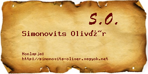 Simonovits Olivér névjegykártya